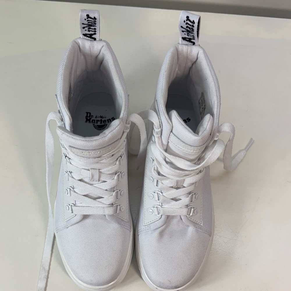 Dr. Martens Combs Platform Boots in Classic White
